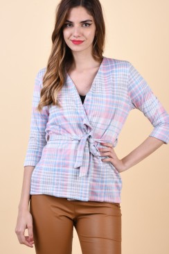 Sacou Dama Sister Point Caddy-7 L Blue/Cream Check